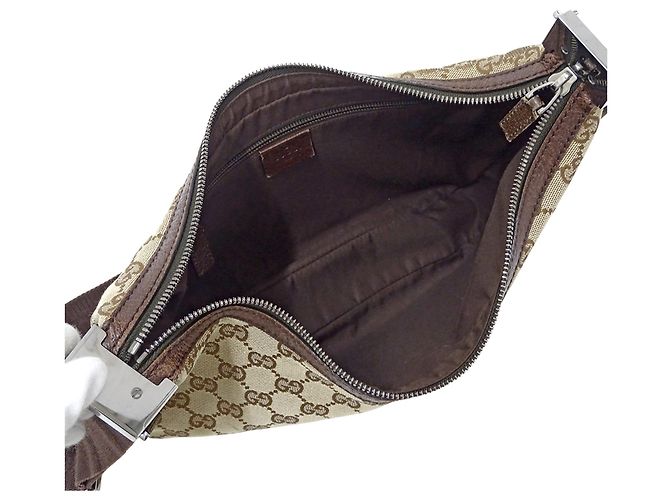 Borsa a mano Gucci in tela GG beige e marrone - vista 5