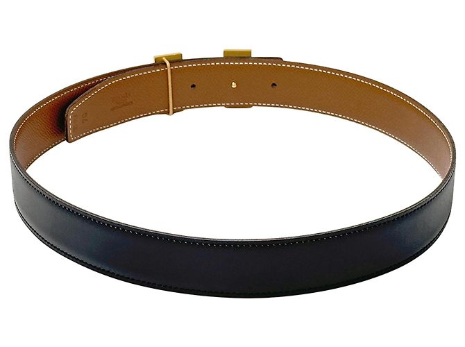 Hermès Cinto de couro reversível Hermes Preto Branco - vista 3