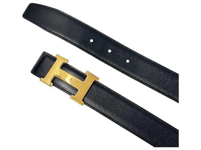 Hermès Cinto de couro reversível Hermes Preto Branco - vista 4