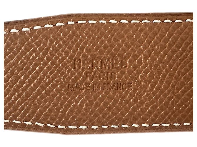 Hermès Cinto de couro reversível Hermes Preto Branco - vista 5