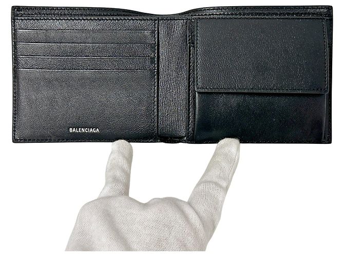 Balenciaga Bi-Fold Geldbörse Schwarz - Ansicht 4