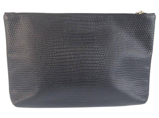 Clutch in pelle nera Alexander McQueen Nero - vista 2