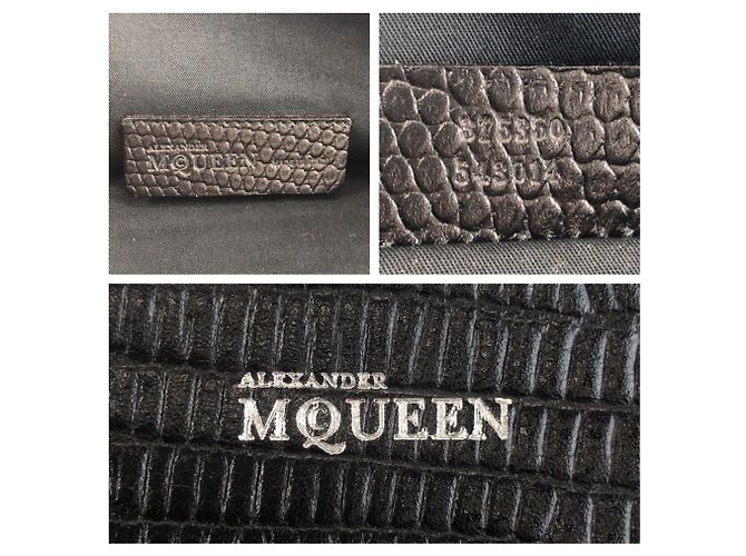 Clutch in pelle nera Alexander McQueen Nero - vista 4