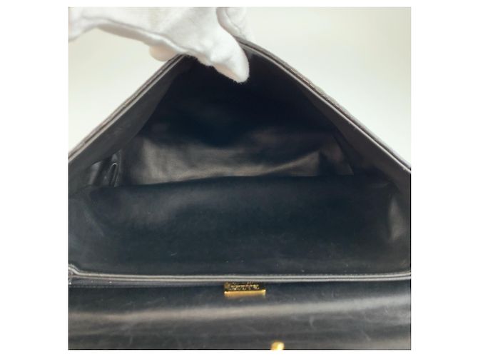 BALLY Vintage gesteppte Handtasche aus schwarzem Leder - Ansicht 8