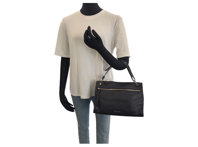BALLY Bally BLOOM HOBO Borsa a mano in pelle nera Nero - vista 6