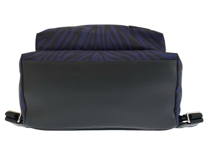 Bally Zebra Print Navy Black Nylon Backpack Navy blue - view 10