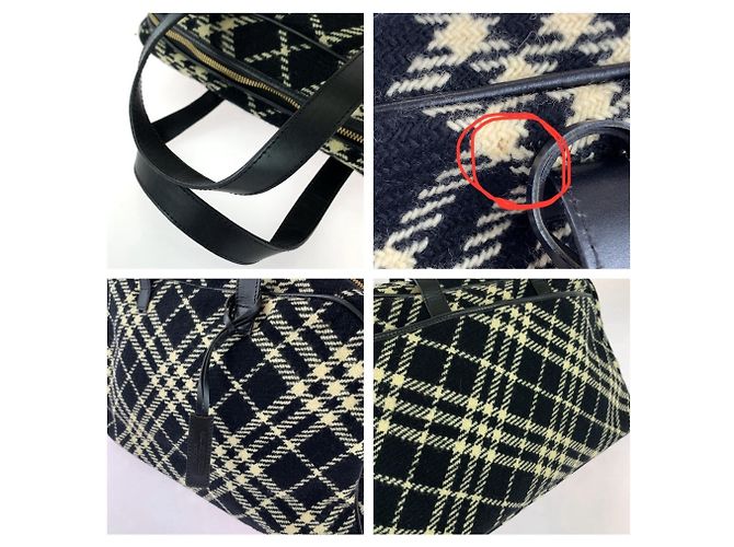 Burberry Handtasche mit Check-Muster Schwarz Aus weiß - Ansicht 5