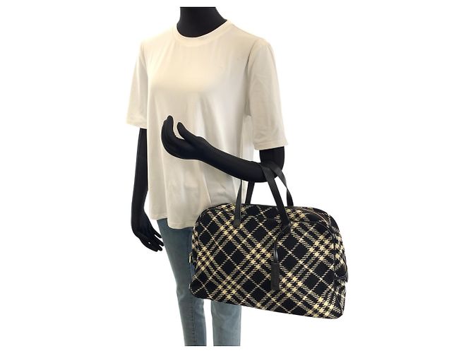 Burberry Handtasche mit Check-Muster Schwarz Aus weiß - Ansicht 7