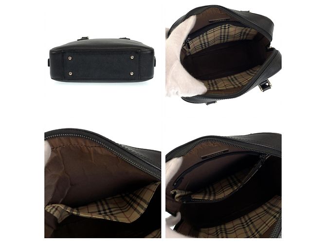 Borsa tote Burberry in pelle nera Nero - vista 7