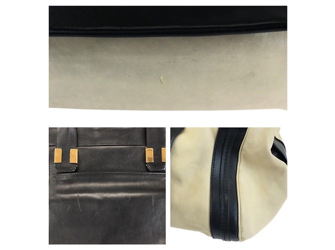 Chloé Alice Leder-Tote-Bag Schwarz Beige - Ansicht 6