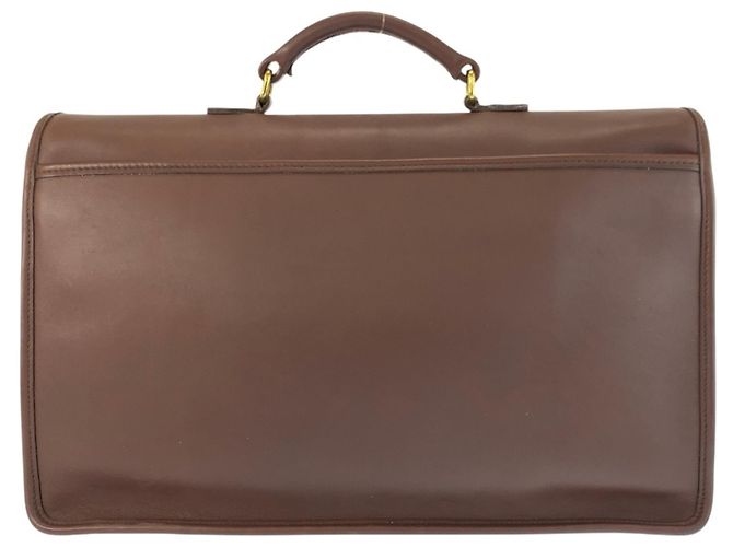 Mallette COACH en cuir marron vintage - vue 2