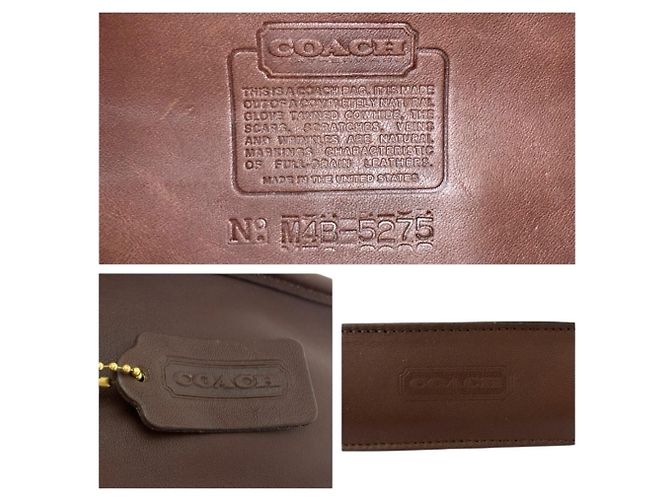 Mallette COACH en cuir marron vintage - vue 3