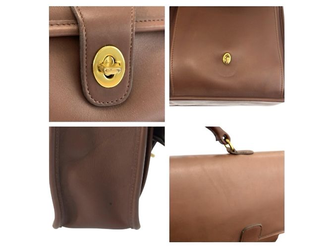 Mallette COACH en cuir marron vintage - vue 6