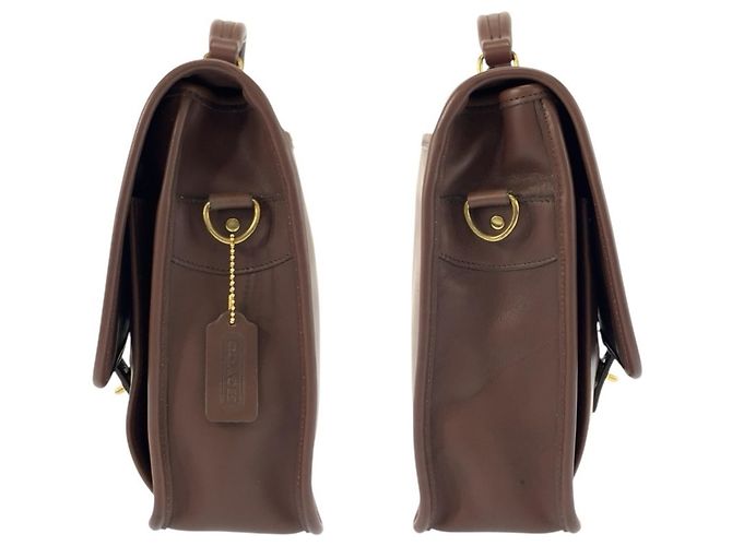 Mallette COACH en cuir marron vintage - vue 8