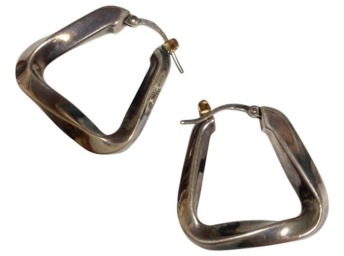 Bottega Veneta Orecchini Triangle Twist 925 Argento - vista 2