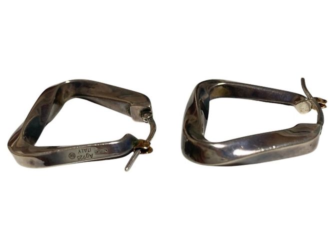 Bottega Veneta Orecchini Triangle Twist 925 Argento - vista 3