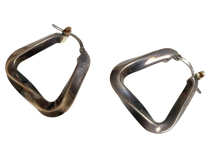 Bottega Veneta Orecchini Triangle Twist 925 Argento - vista 4