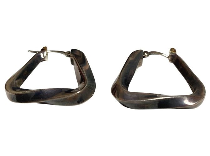 Bottega Veneta Orecchini Triangle Twist 925 Argento - vista 5