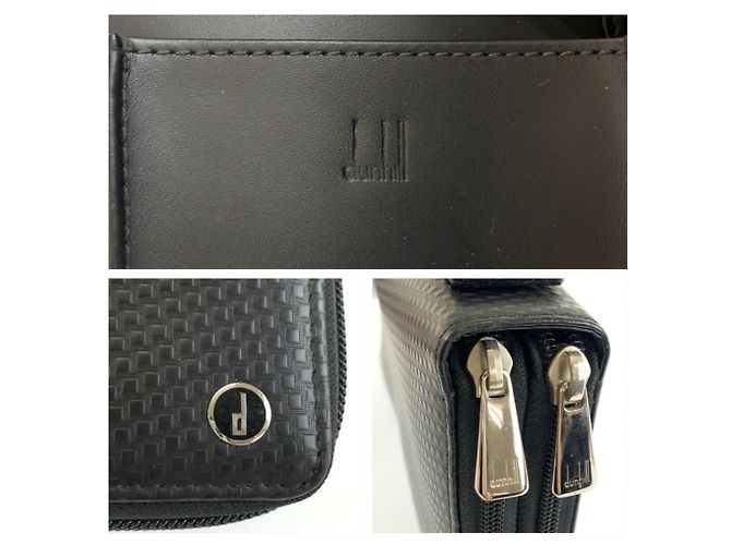 Alfred Dunhill Portafoglio lungo Dunhill Micro D-Eight in pelle nera Nero - vista 3