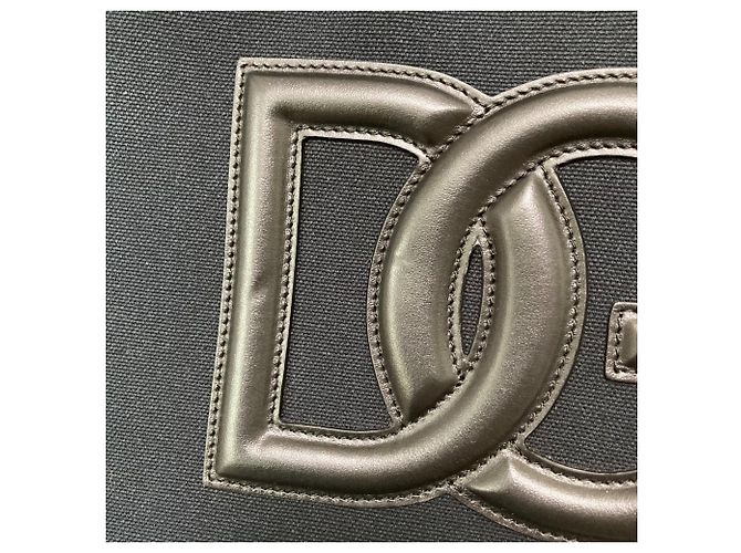 Dolce & Gabbana DG Canvas Tote Bag mit Lederpiping Schwarz Blau - Ansicht 10