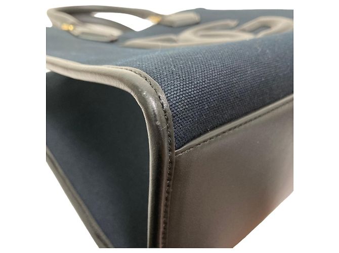 Dolce & Gabbana DG Canvas Tote Bag mit Lederpiping Schwarz Blau - Ansicht 12