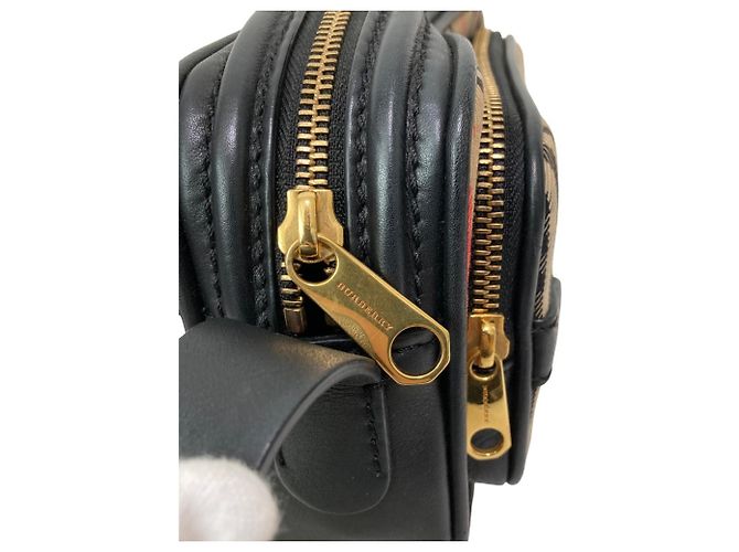 Bolsa de Ombro Burberry em Lona de Algodão e Couro Nova Check com Corrente Preto Bege - vista 12