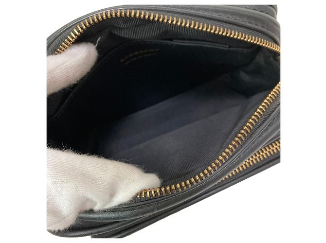 Bolsa de Ombro Burberry em Lona de Algodão e Couro Nova Check com Corrente Preto Bege - vista 7