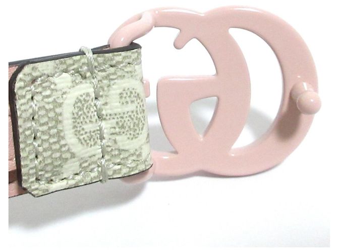 Gucci GG Supreme Marmont schmaler Gürtel Pink Beige - Ansicht 10