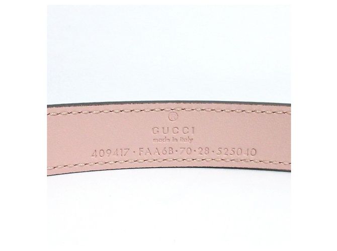 Gucci GG Supreme Marmont schmaler Gürtel Pink Beige - Ansicht 11