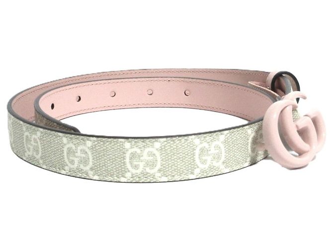 Gucci GG Supreme Marmont schmaler Gürtel Pink Beige - Ansicht 5