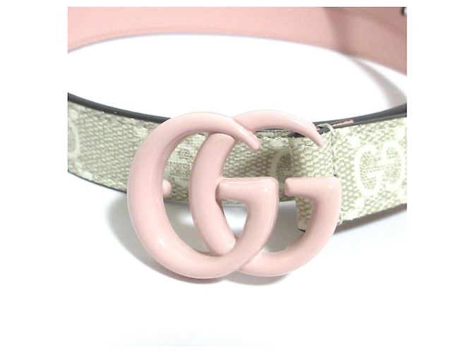 Gucci GG Supreme Marmont schmaler Gürtel Pink Beige - Ansicht 9