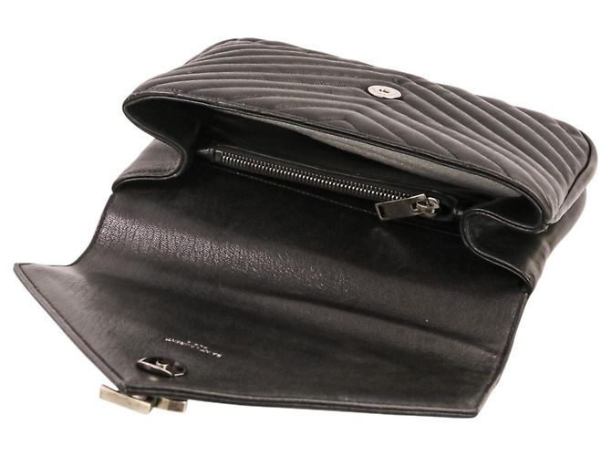 Borsa a tracolla in pelle College Medium Yves Saint Laurent Nero - vista 13