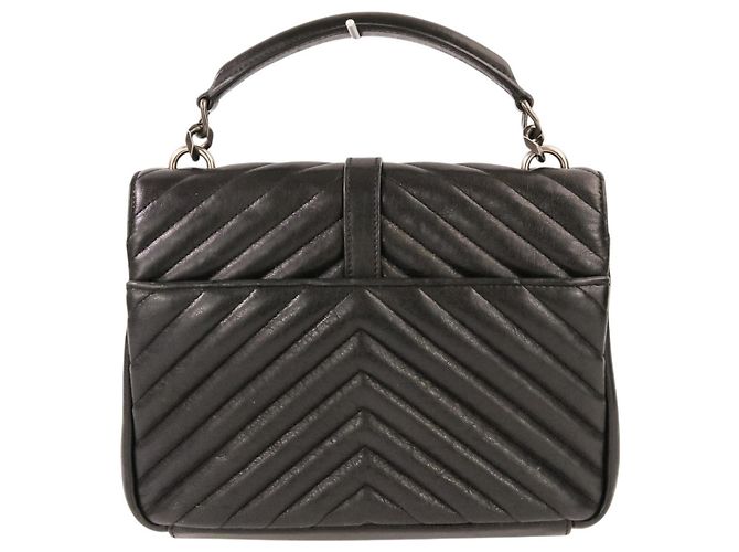 Borsa a tracolla in pelle College Medium Yves Saint Laurent Nero - vista 3