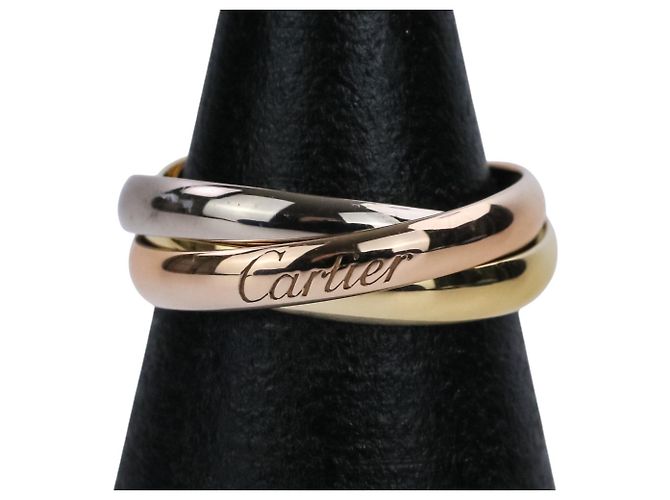 Bague Cartier Trinity en or rose blanc et jaune 18K - vue 2