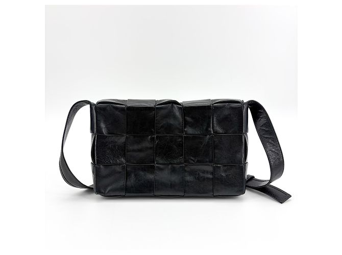 Bottega Veneta Cassette Maxi Intrecciato Leather Mini Nero - vista 2