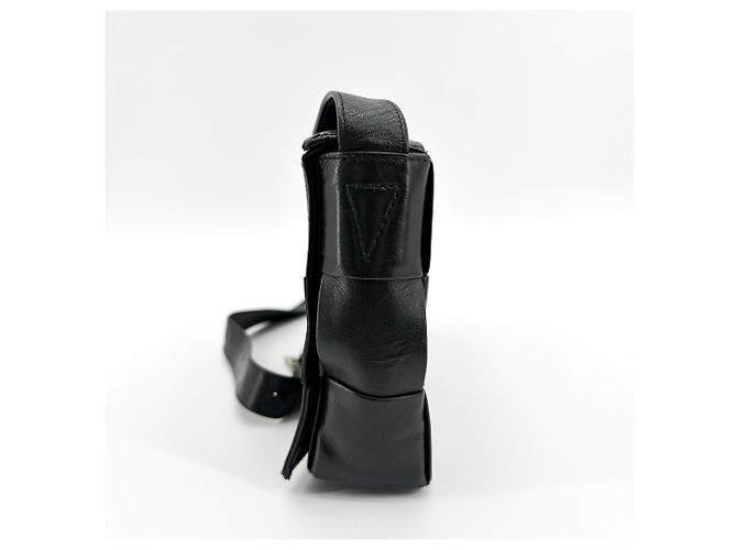 Bottega Veneta Cassette Maxi Intrecciato Leather Mini Nero - vista 3