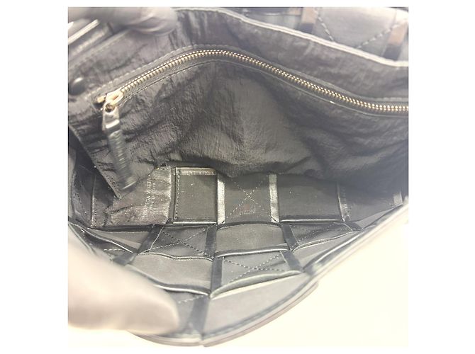 Bottega Veneta Cassette Maxi Intrecciato Leather Mini Nero - vista 6
