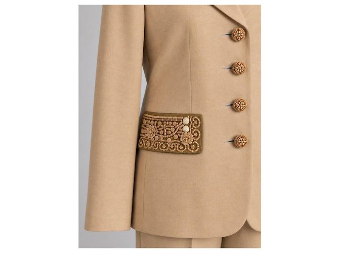 Vintage Jungle by Kenzo Jacke – Perlenstickerei – Größe 36 Beige - Ansicht 3