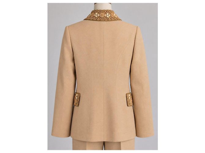 Vintage Jungle by Kenzo Jacke – Perlenstickerei – Größe 36 Beige - Ansicht 4