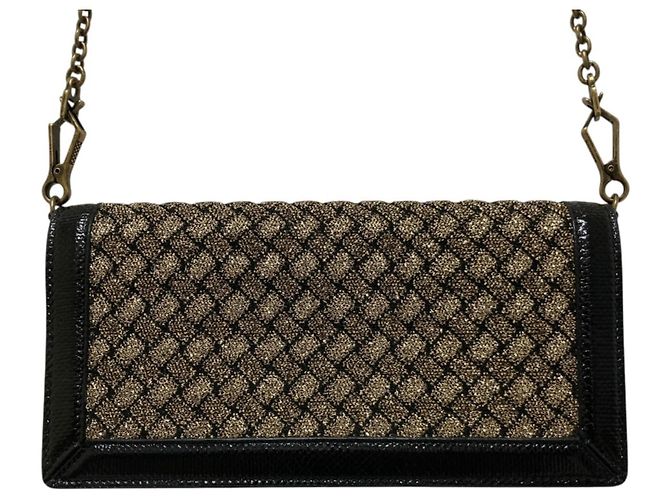 Borsa a tracolla con catena e portafoglio Bottega Veneta Intrecciato Nero - vista 2