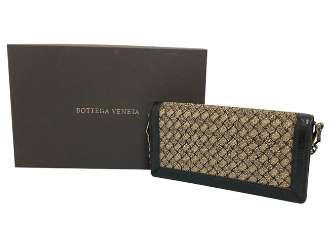 Borsa a tracolla con catena e portafoglio Bottega Veneta Intrecciato Nero - vista 7