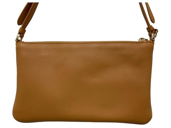 Prada Triangle Plate Soft Grain Leather One-Shoulder Bag Brown - view 5