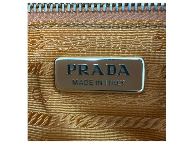 Prada Triangle Plate Soft Grain Leather One-Shoulder Bag Brown - view 8