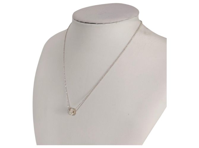 Autre Marque Collana con pendente Tiffany Somerset Mesh Ball Chain Argento - vista 8
