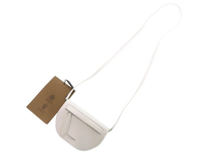 Borsa a tracolla Burberry Mini Olympia Micro Bianco - vista 4