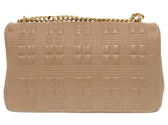 Borsa a tracolla in pelle beige Burberry TB Logo - vista 3