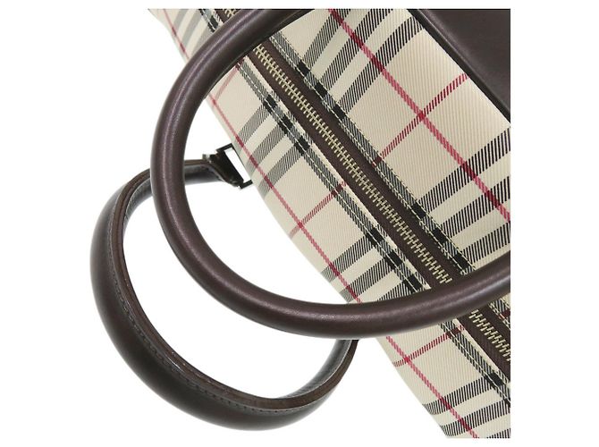 Borsa Boston Burberry Nova Check 2-Way in tela e pelle Beige - vista 8