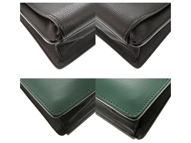 Burberry Nova Check Schultertasche aus Leder Schwarz Beige Grün - Ansicht 3
