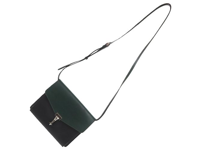 Burberry Nova Check Schultertasche aus Leder Schwarz Beige Grün - Ansicht 6