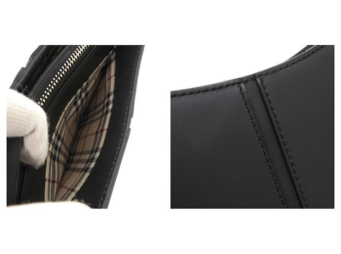 Borsa a mano in pelle Burberry Nova Check Nero - vista 8